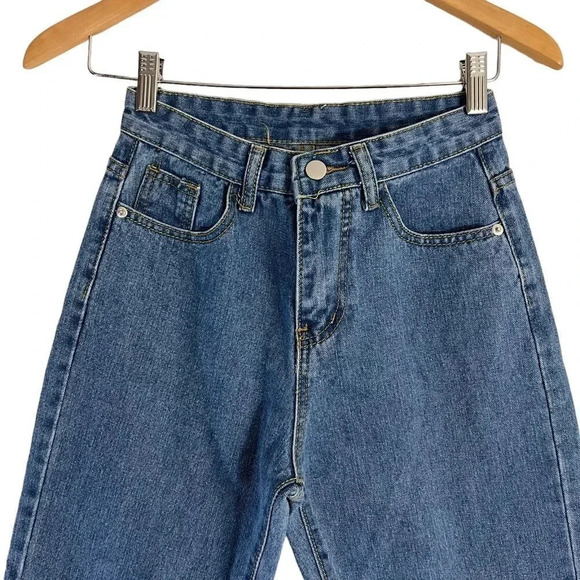 Dip Bleached High Waisted Jeans Colorblock Grunge Streetwear Size Small Denim - Picture 3 of 8